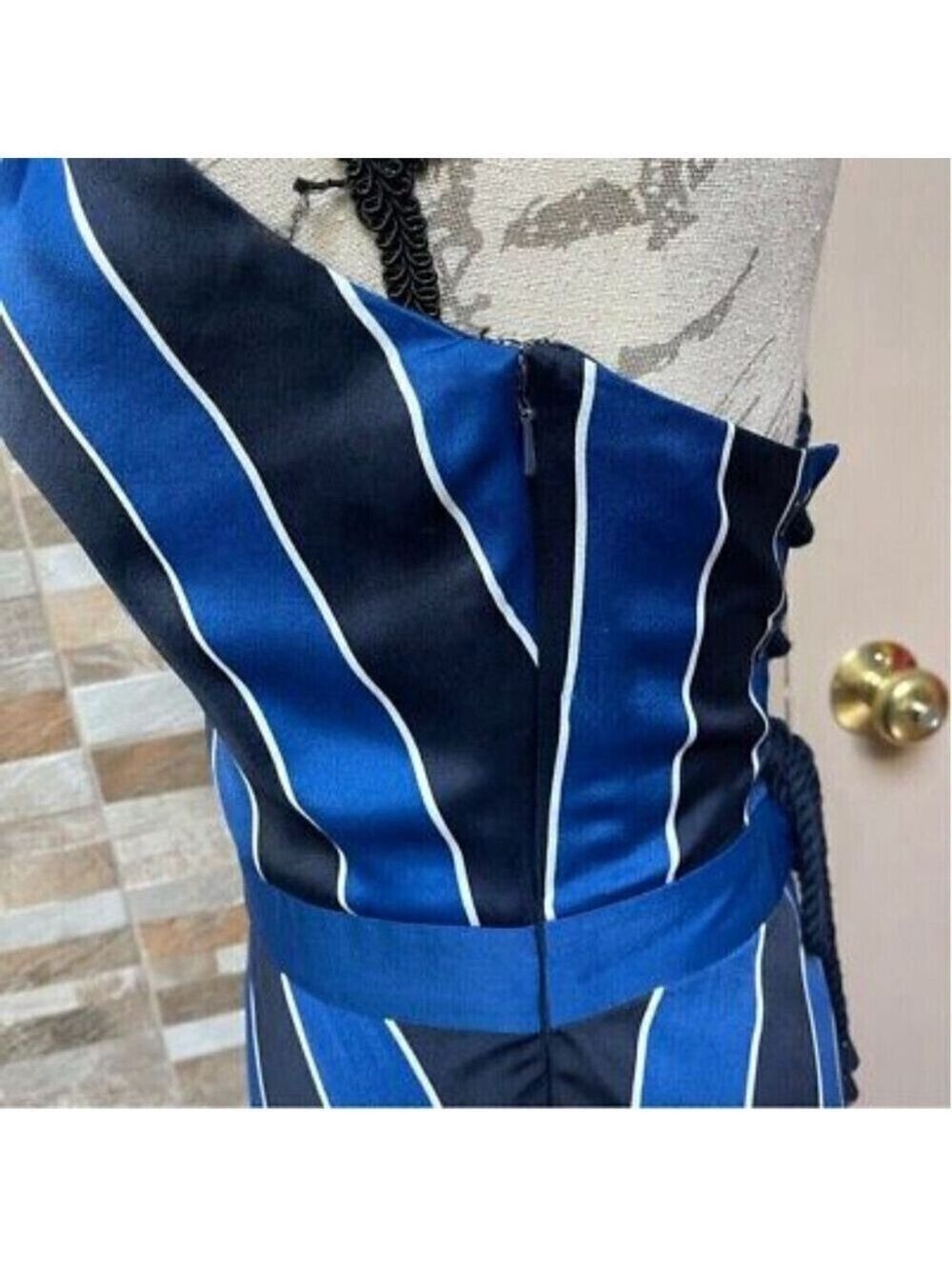 Guess Nautical Sailor Striped Rope Maxi Dress Sz 6 Resortwear Coastal Geometric - Picture 13 of 15